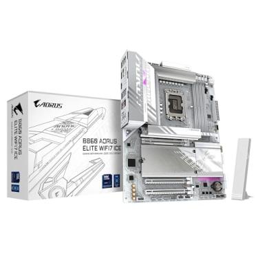 Imagem de GIGABYTE Placa mãe B860 AORUS Elite WIFI7 ICE Intel Core Ultra (Série 2) LGA 1851, ATX, DDR5, 3X M.2, PCIe 5.0, USB-C, WIFI7, LAN 2,5GbE, EZ-Latch