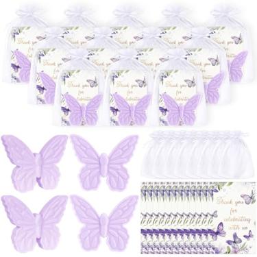 Imagem de bobosufit 50 conjuntos de sabonetes refrescantes para chá de bebê, perfeitos para convidados, presentes com bolsas de organza, cartões de agradecimento, decoração de festa de aniversário, prêmios de