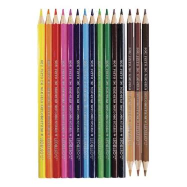 Imagem de Lápis De Cor 12 Cores + 3 Bicolors Tons De Pele  Leo&leo