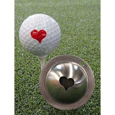 Imagem de Tin Cup Kiss Me Estêncil de marcação de bola de golfe, aço