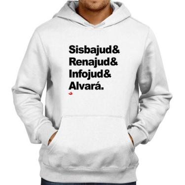 Imagem de Moletom Sisbajud & Renajud & Infojud & Alvará - Foca na Moda, Branco, 