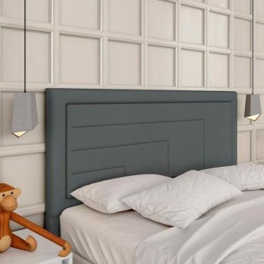 Imagem de Cabeceira Estofada Para Cama Queen Barcelona Cinza - Móveis Arapongas 