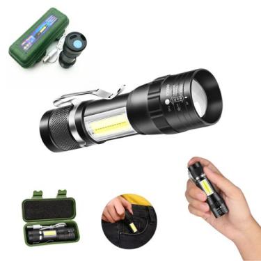 Imagem de Kit 4 Mini Lanterna Tática Led Recarregável Original Com Zoom Lanterna