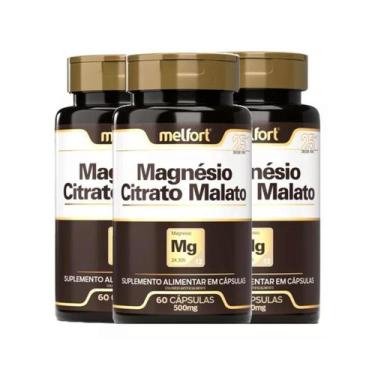 Imagem de KIT 3 Magnésio Citrato Malato 60 Capsulas Melfort
