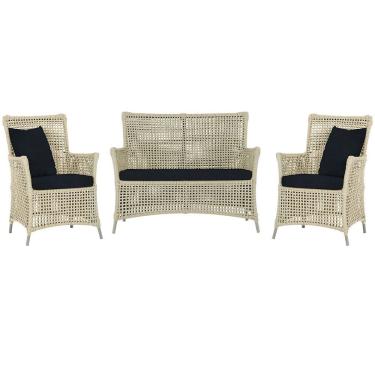 Imagem de  Jogo Sofá e 2 Poltronas de Área Igapó Alumínio