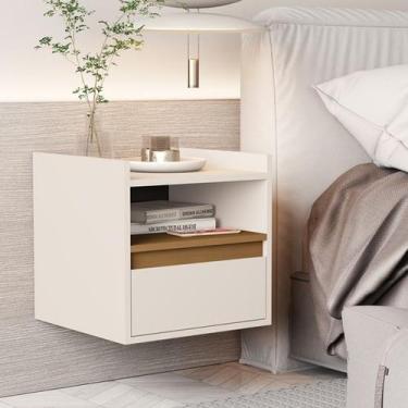 Imagem de Mesa de Cabeceira Suspensa com Porta Medina Plus  - Cores - Comprar Mo