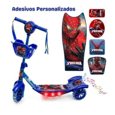 Imagem de Patinete Homem Aranha Personalizado + Opção com Kit Proteção - iMPORTW