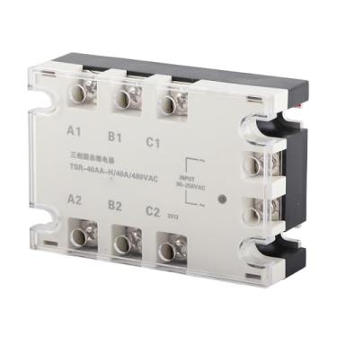 Imagem de Relé de Estado Sólido TSR-40AA H Trifásico 40A CA Com Entrada 90-250 VCA e Carga de 24-480 VCA para Dispositivo de Automação Industrial
