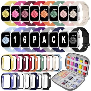 Imagem de Pacote de 16 pulseiras compatível com Apple Watch de 40 mm a 46 mm - B