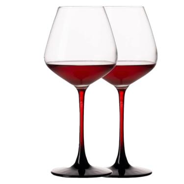 Imagem de Conjunto de taças de vinho de cristal de 59 a 450 ml para vinho tinto e branco, copos transparentes elegantes com caixa de presente (casamento, aniversário, uso diário) - Design de aro fino premium