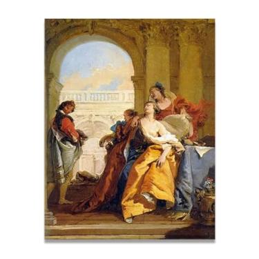 Imagem de Impressão em tela Tiepolo A Morte de Sophonisba Giovanni Battista – Obra-prima rococó barroca, pintura escolar de Veneza, pintura a óleo decorativa para galeria doméstica 20 x 26 cm