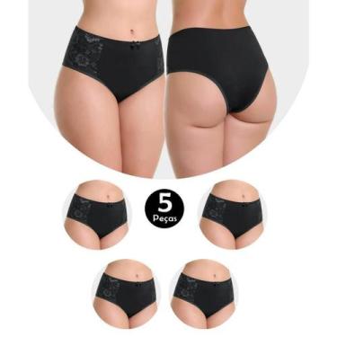 Imagem de Kit 5 Calcinha tanga IMI Lingerie calça calçola Cós Alto Cintura Alta 