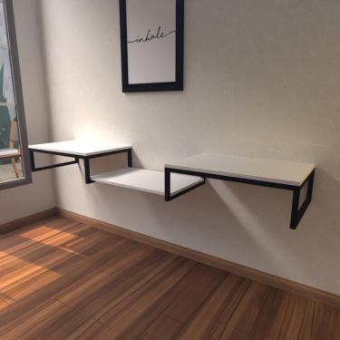 Imagem de Aparador Industrial Branco Off White Moderno Cantinho Café Escritorio Simples Sala Estar Quarto