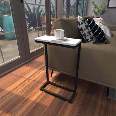 Imagem de Mesa Lateral Branca Aparador De Sofa Sala Mesa Lateral Cama