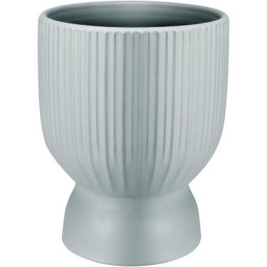 Imagem de Cachepô Vaso Decorativo Planta Redondo Home&co Cerâmica 18x14x14cm Cinza