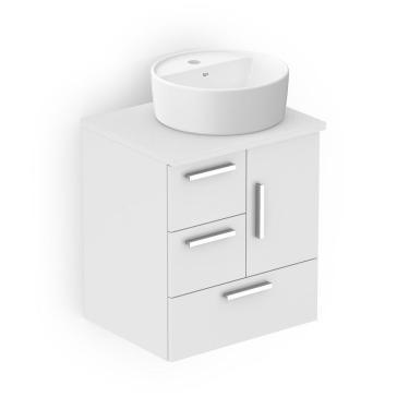 Imagem de Kit Teide Gabinete Gaveta E Porta 50 Com Cuba CR37 Branco