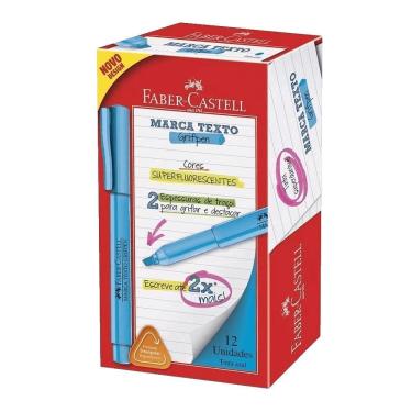 Imagem de Caixa Marca Texto Grifpen Faber Castell - Azul C- 12 Unidades