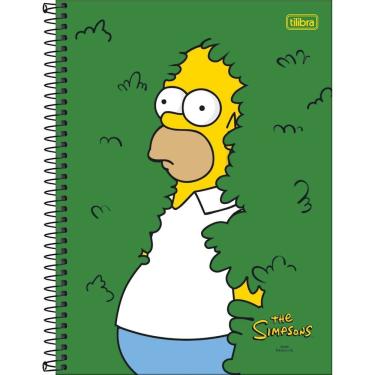 Imagem de Caderno Universitário Simpsons Tilibra Capa Dura Espiral - 10 Matérias 160 Folhas Homer Grama