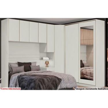 Imagem de Quarto Casal Modulado Seletto 6 Peças (1 Ponte + 1 Closet Canto + 1 G Roupas 2ptas De C...