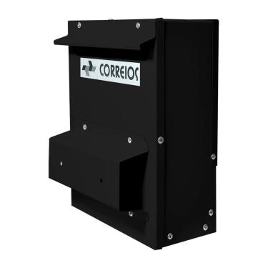 Imagem de Caixa Correio Preta Embutir Cartas Suporte Cerca 20 X 27 X 12cm - Fp