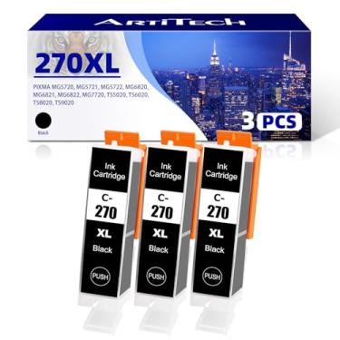 Imagem de ARTITECH Cartucho de tinta compatível 270XXL BK de substituição para Canon PGI 270 PGI-270XL cartuchos de tinta preta para impressoras Canon PIXMA TS8020 TS9020 MG7720 (preto, pacote com 3 PGI-270XXL