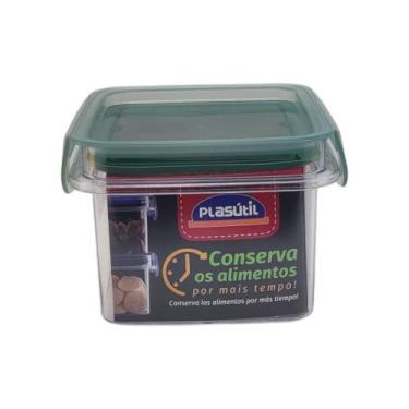 Imagem de Pote Hermético Plasútil 380ml com Trava  Ideal p/ Condimentos, Verde