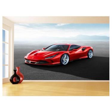 Imagem de Papel De Parede 3D Carro Ferrari Vermelha Pista 3,5M Car127 - Você Dec