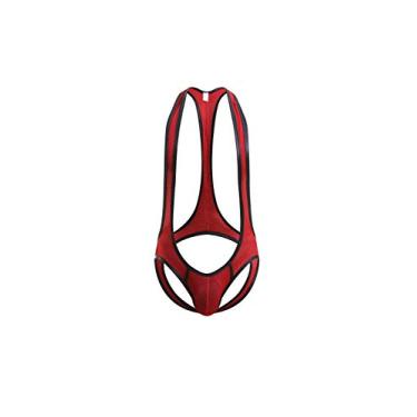 Imagem de Swbreety – Macacão masculino de malha, Vermelho, Small