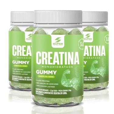 Imagem de Kit 3 Creatina Monohidratada 3g Super Gummy Sabor Uva Verde - 60un