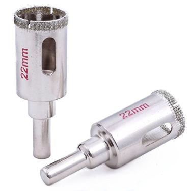 Imagem de 2 peças 20 – 50 mm diamante orifício serras granito broca revestido maçonaria ferramentas para pedra, DLSKKQ-22mm-2Pcs, Prata, Hole Diameter 22mm