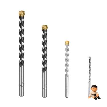 Imagem de Kit com 4 brocas p/ alvenaria ingco 4 a 12mm - 001796