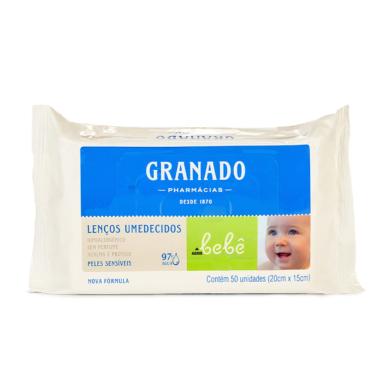 Imagem de Lenços Umedecidos Bebê Peles Sensíveis Granado 50 Lenços