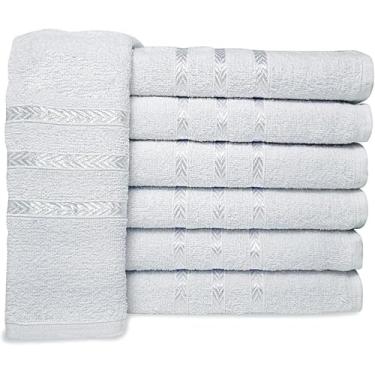Imagem de Toalha de Banho Branca Kit 10pc Hotel Pousada 70x120cm Costura Reforçada Alta Absorção Branco