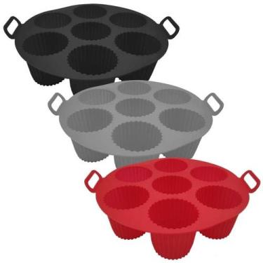 Imagem de Forma silicone para air fryer red.p/7 mini bolos 20x6,5 cm - CLICK