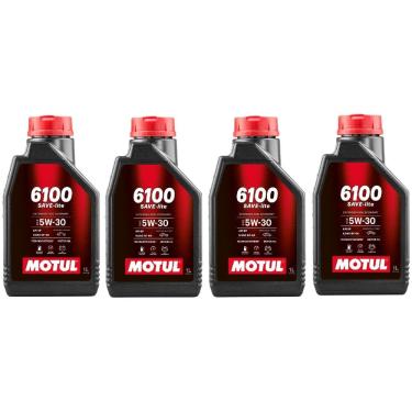Imagem de KIT 4L Óleo Motor Carro Motul 6100 Save-lite 5w30 Semi-sintético API SP