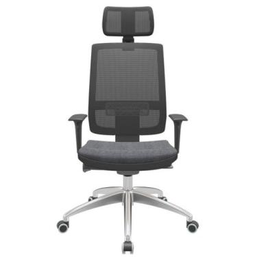 Imagem de Cadeira Office Brizza Tela Preta Com Encosto Assento Concept Granito A