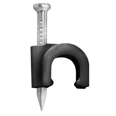 Imagem de Sforplast Fixa Fio Coaxial 6 Preto + Prego 2 5X25-100 Peças