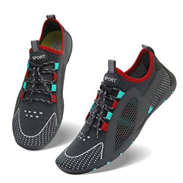 Imagem de Tênis masculino feminino para esportes aquáticos, sem cadarço, secagem rápida, para piscina, praia, surf, caminhada, parque aquático, 11-a-b1-cinza-escuro, 39 BR