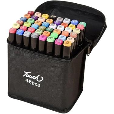 Imagem de Conjunto Estojo Caneta Touch Permanente – Ponta Dupla | Cores Vibrantes Para Colorir, Escrever e Criar! Transforme sua criatividade em arte com o Conjunto de Canetas Touch! (48)