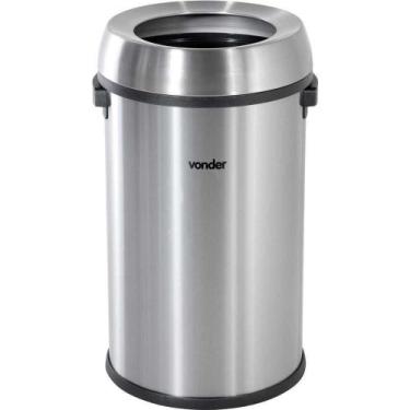 Imagem de Lixeira Redonda 65 Litros Inox Sem Tampa Vonder
