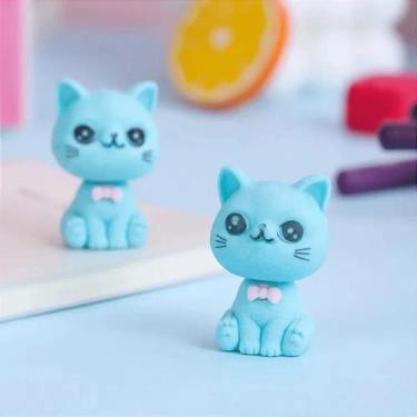 Imagem de Borracha Ponteira 3D Gatinho - Importados, Turquesa