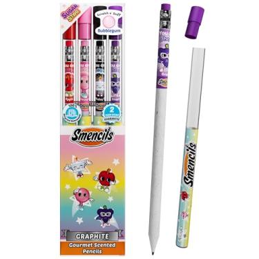 Imagem de Lápis perfumados Smencils Sugar Star – Lápis de grafite HB #2 feitos de jornais reciclados, pacote com 4, aromas gourmet de longa duração, material escolar divertido e presentes para crianças