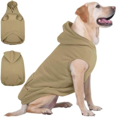 Imagem de IECOii Moletom para cães grandes, colete de lã com capuz com orifício para trela, suéter de cães 3GG para raça gigante, moletom grande de lã polar quente para cachorro para outono inverno, labrador