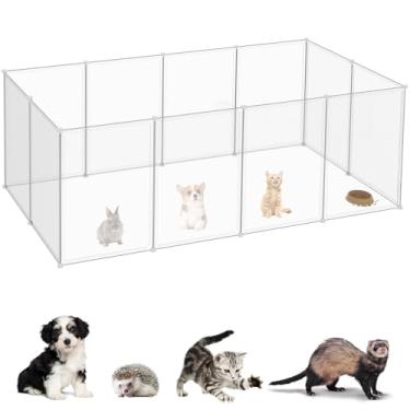 Imagem de Cercadinho Cachorro,147 * 74 * 47cm Casinha para Cães e Gatos,Estendido Ajustável Cercadinhos para Animais,Resistente,Leve Fácil de Limpar,Adequado para uso Interno,Como Gatos,Cães,Hamsters,etc.