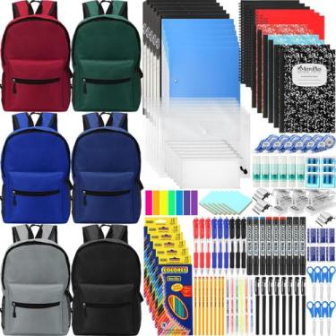 Imagem de Kit de material escolar Gilprop, 6 conjuntos com mochila de 15 polegad