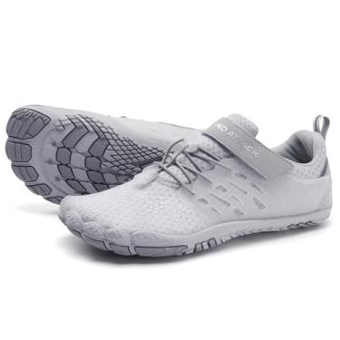 Imagem de Grand Attack Tênis feminino minimalista com zero queda, leve, cross-trainer para luta livre, boxe, halterofilismo, caminhada, tênis, 647/cinza claro, 8.5 Wide