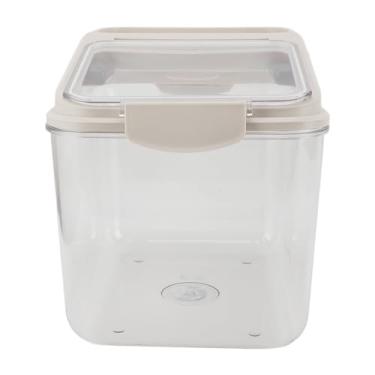 Imagem de Yosoo Contêiner de Armazenamento de Arroz de Grande Capacidade de Grande Capacidade, Lixeira de Arroz de Bar da Barragem para o Balde de Arroz Transparente Doméstico Com Fenda de (Khaki 11lb)