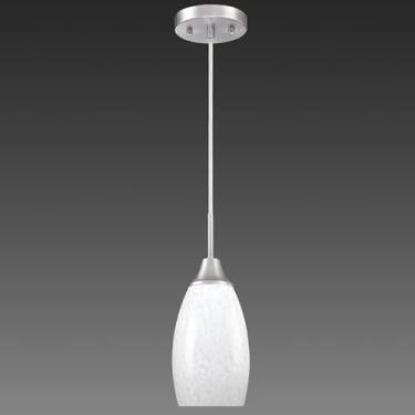 Imagem de Viinew Mini luminária pendente de vidro 12 cm com leite soprado à mão mármore branco arte vidro pendurado luz 1 pacote oval luminária de teto para sala de jantar, cozinha, ilha, café, hall de entrada