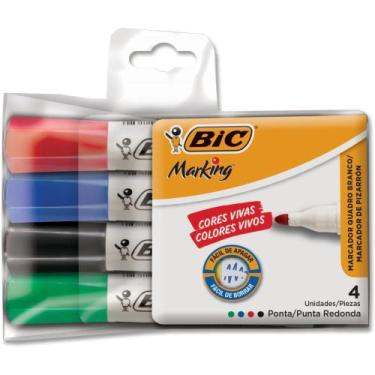 Imagem de Pincel Quadro Branco Marking C/ 04CORES AZ+VM+VD+PT - BIC