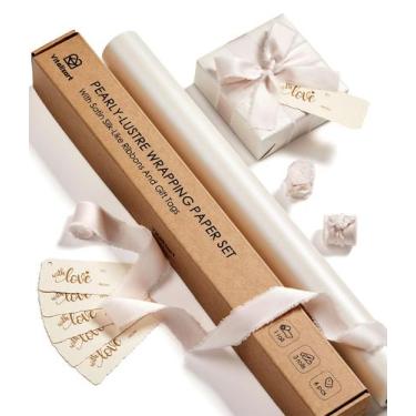 Imagem de Conjunto de papel de embrulho Vitalizart White Pearly-Lustre 5m